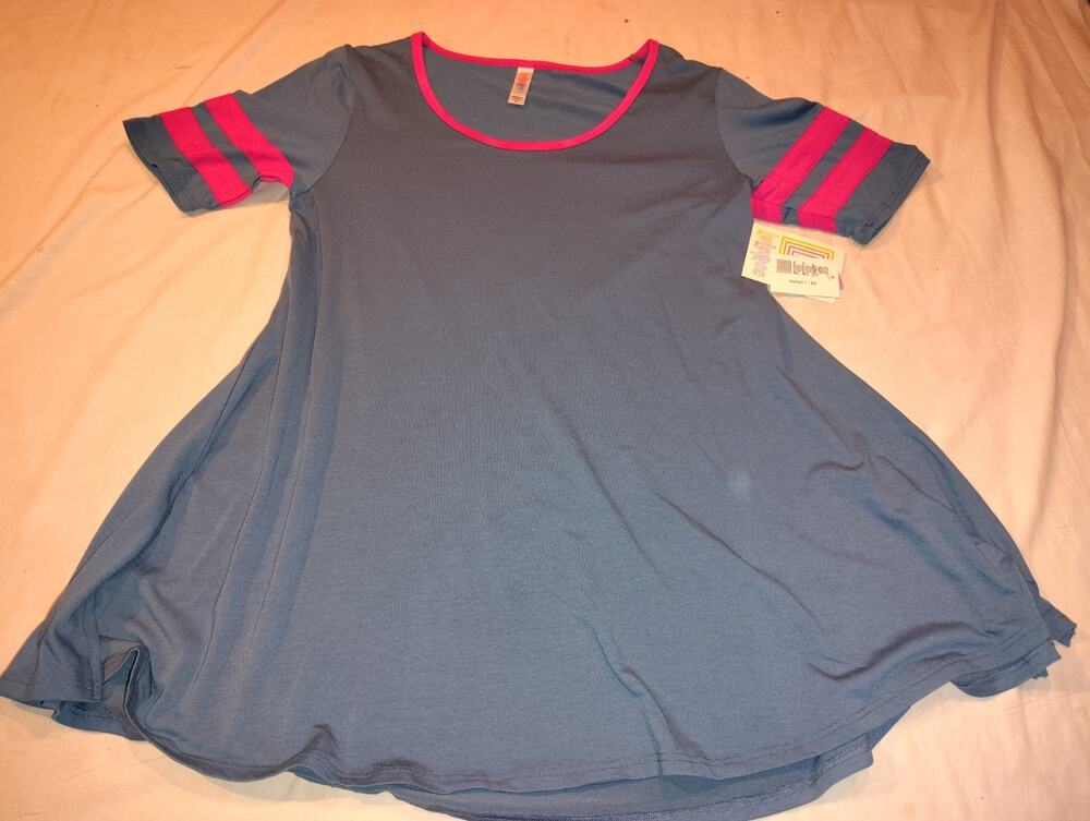 LuLaRoe Perfect T Short Sleeve Shirt Top Xtra Small NWT XS Gray Pink Jersey NEW